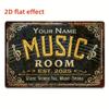 Personalized Retro Music Sign 1pc Wall Art Decor for Home Garden Classroom