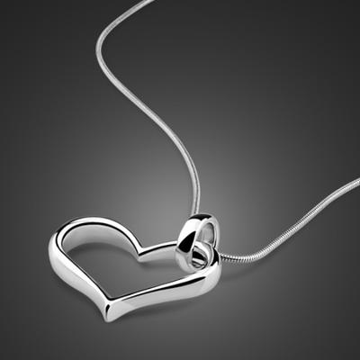 שרשרת תליון אהבה פשוטה מצופה פלטינה שרשרת עצם הבריח לנשים תכשיט