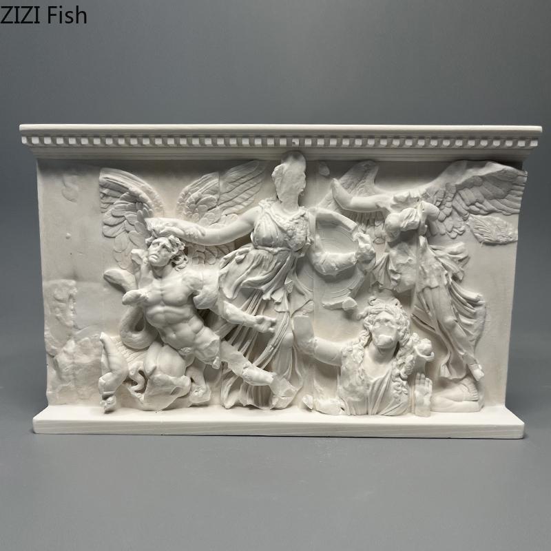 Angel and Giant Stereoscopic Printmaking Figures Relief Plaster Statue Desk Decoration Characters Sculpture Room Aesthetic Decor