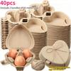 40pcs Heart-Shaped Easter Egg Cardboard Boxes with Handles Reusable Paper Basket Containers for Storing Eggs Holder Refrigerator