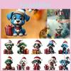 Christmas Dog Car Accessory Acrylic Pendant With Cartoon Style For Vehicle Decoration