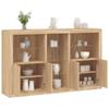 VidaXL Buffet with LED Lights, Cabinet with Door, Storage Furniture, Living Room Entryway Organizer, 3209172