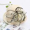 Spring and summer lace mesh hat trendy ladies short brim half curled edge flower pot hat outdoor outing shading bucket hat