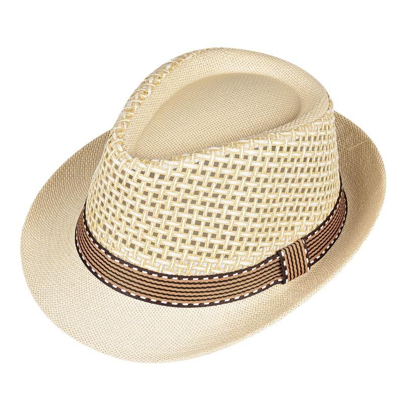 Summer straw hat elderly beach sun hat casual wind men and women sun protection breathable jazz hat