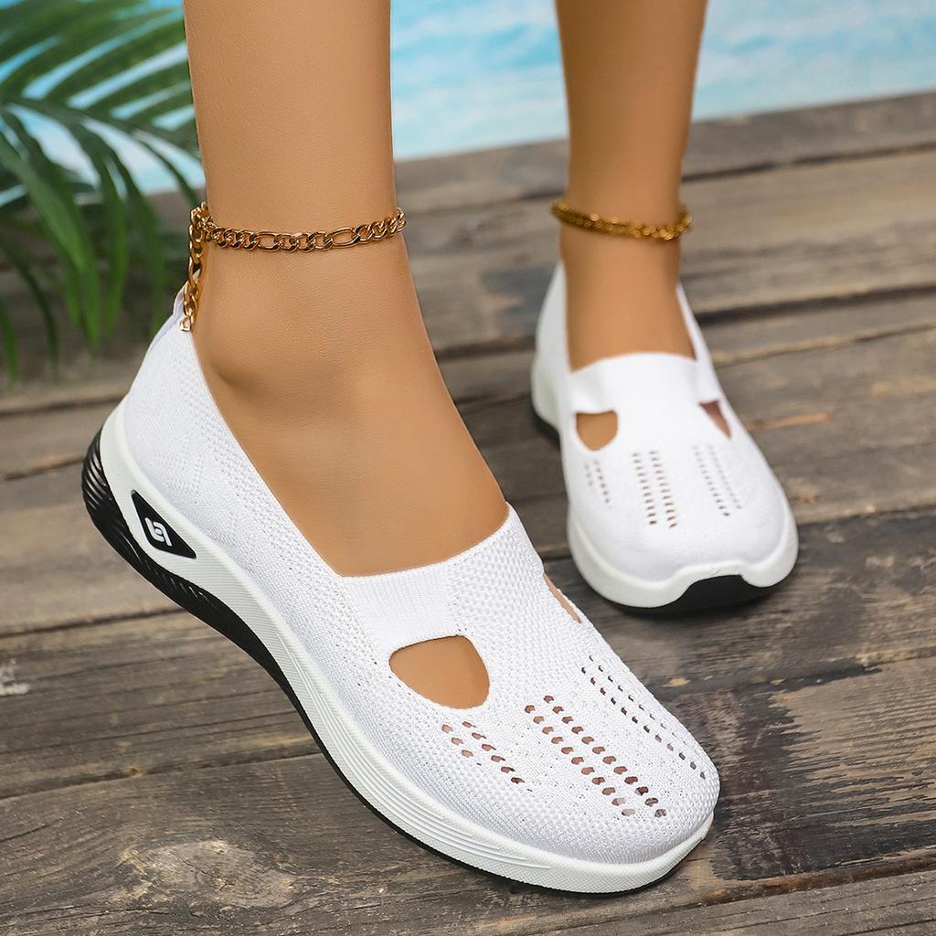 Plus size women's shoes breathable and comfortable single shoes for middle-aged and elderly moms casual and versatile mesh shoes
