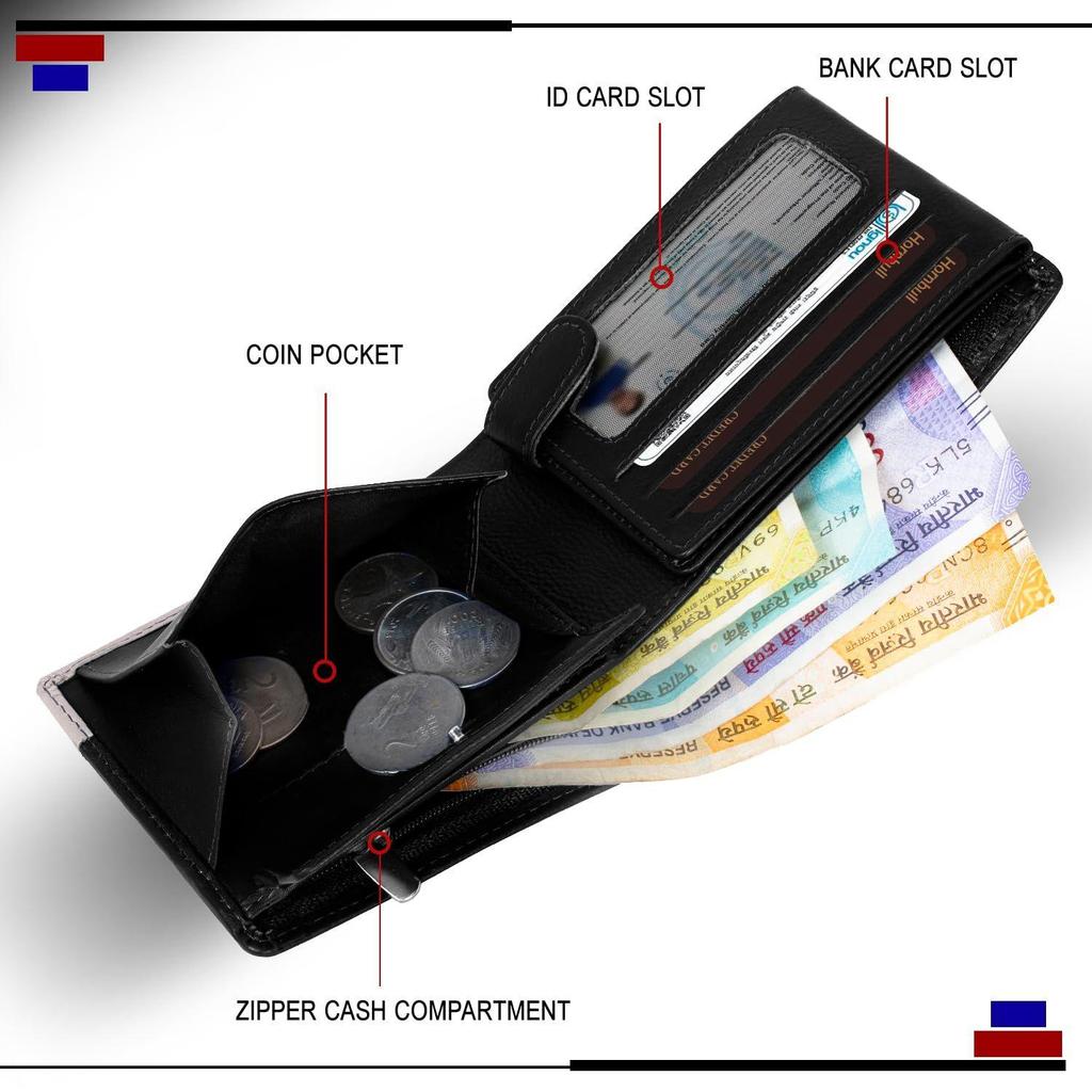 Ackson Leather Wallet for Men | Branded Quality Mens Wallet with RFID Blocking | Wallets Men Genuine Leather | Purse Men Leather Black Nappa