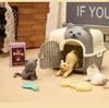 Mini-Tierkatze-Hund-Figur Spielset, Rollenspiel-Tierpflege-Spielzeugset mit Käfig-Futterzubehör für Kinder