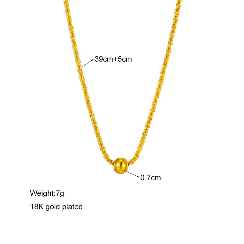DIEYURO 316L Stainless Steel Bead Pendant Necklace For Women Fashion Gold Ladies Clavicle Chain Girls Charm Jewelry Gifts