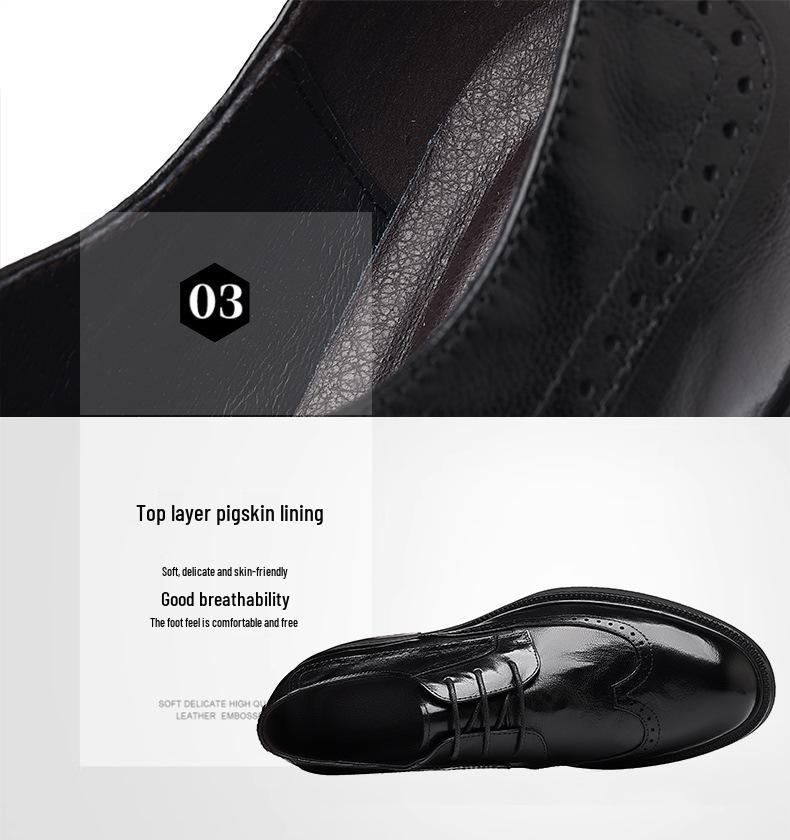 Men's Autumn Lambskin Brogue Shoes - Formal & Casual Lace-up 