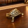 Small Brass Tabletop Decor Vintage Turtle Statue, Metal Animal Figurine, Handcrafted Unique Art Piece Artistic Desktop Sculpture Ornament for