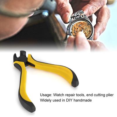 Length 11cm Watch Repair Pliers Yellow Watchmaker Pliers Set Jewelry Making Pliers  For Pros