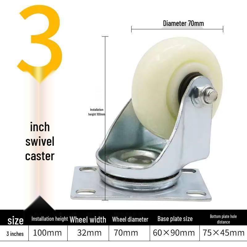 Swivel Caster Wheels: 3-8 Inch Nylon, Light/Heavy Duty, Fixed/Brake Options, Load-Bearing Trolley Casters