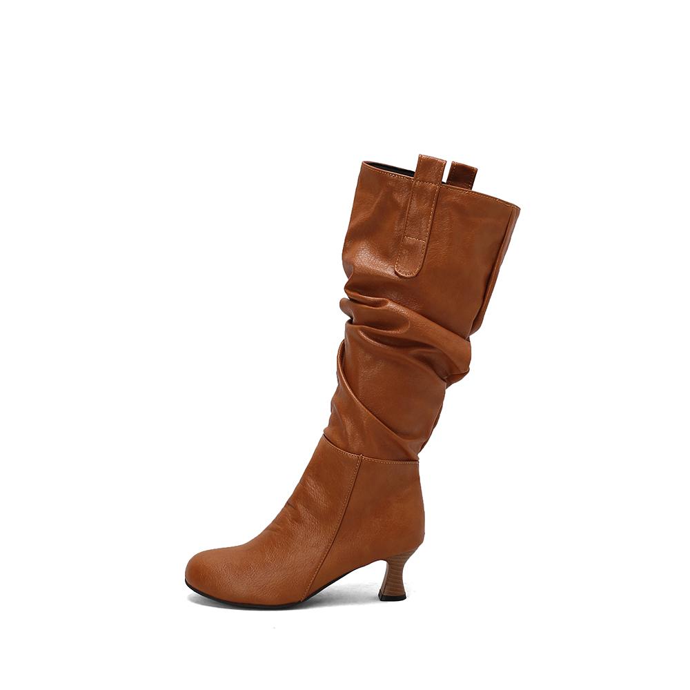 Yellow Pink Women Knee High Boots High Heel Big Size 50