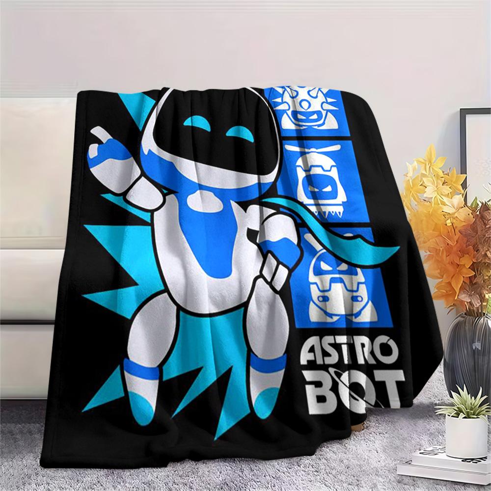 1PC ASTRO BOT Patterned Flannel Blanket Suitable For All Seasons for Home Decor Warmth and Comfort Gifts Holiday Present