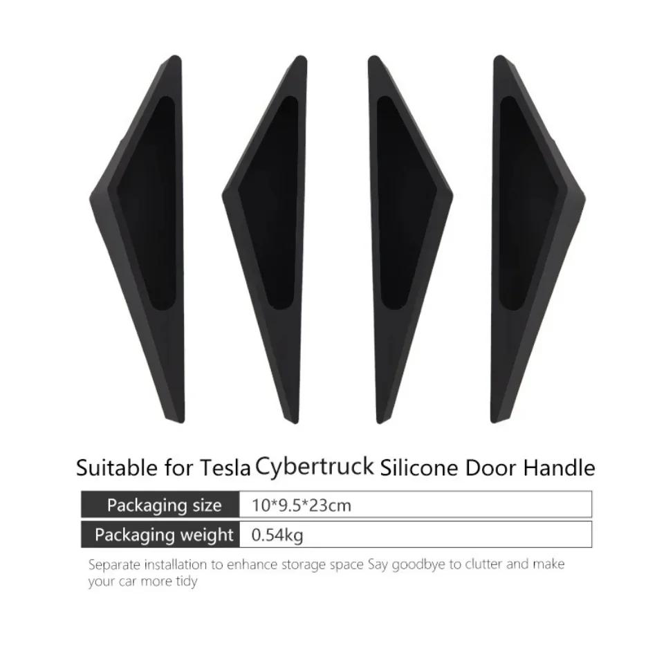 For Tesla Cybertruck 2025-2025 Hidden Silicone Door Handle Protectors - Anti-Fingerprint + Door Closer Function Car Accessories