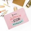 Merci Atsem Printed Makeup Bag Travel Neceser Toiletries Storage Pouch Pencil Bags Graduate Gift for Atsem Teacher's Day Present