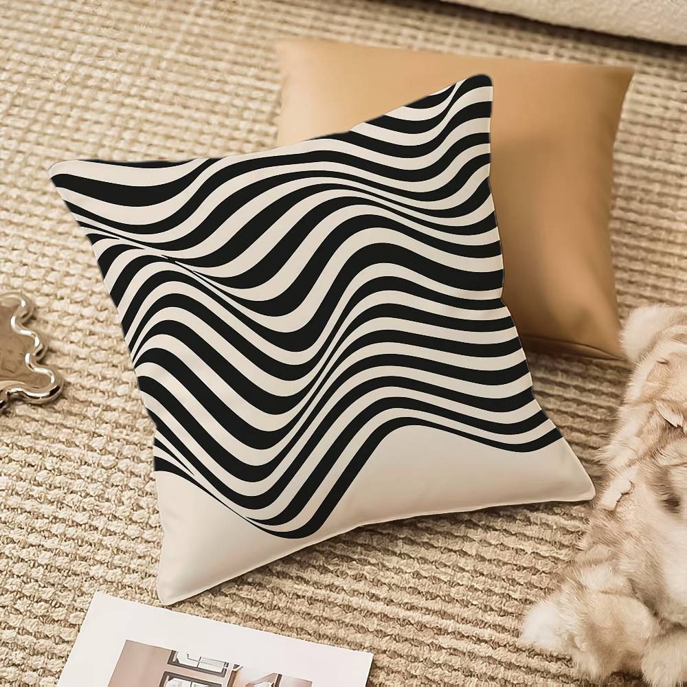 Reduced geometry Pillow Case Anti-dustmite Invisible zipper Sofa Bed