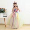 Children's Mesh Dresses For Casual Pink Lace Rainbow Dress For Holiday Pageant Halloween Multiple Sizes Available
