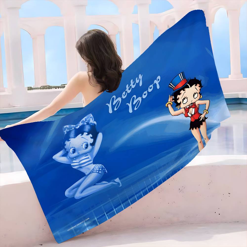Anime B-Bettys B-Boops Microfiber Beach Towel Absorbent Quick Dry Soft Yoga Swimming Resort Mountain Climbing Towel