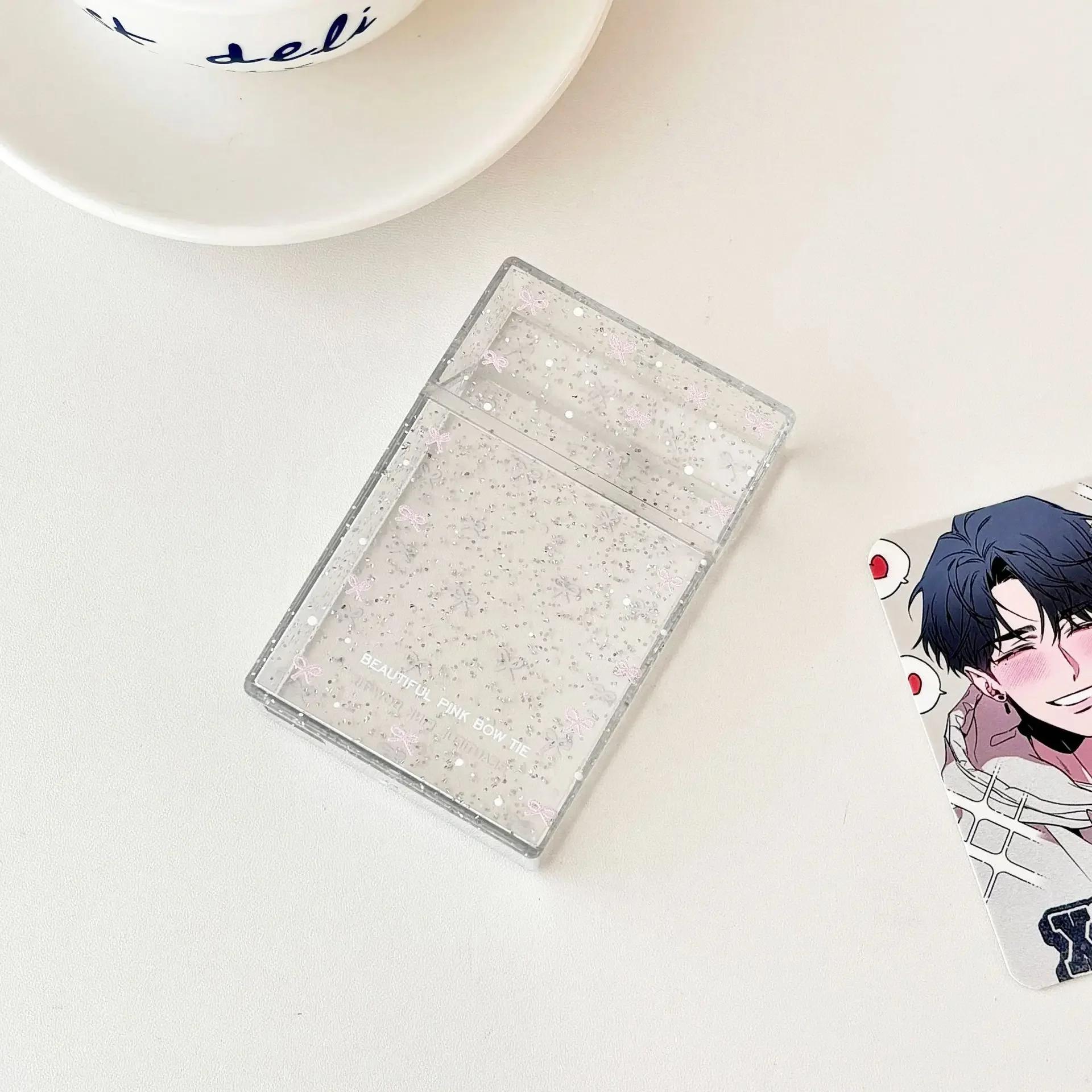 

Photo card Organizer for Kids Red Transparent Bow Snowflake Photo card Cover Case Student Supplies Gift