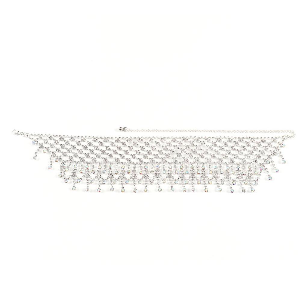 European & American Glam Rhinestone Drop Necklace - Women's Banquet Accessory