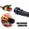 Car 16 AWG Waterproof Male and Female Electrical Connector Plugs 2-Pin Pattern with Wire for Auto Motorcycles Scooters and Boats