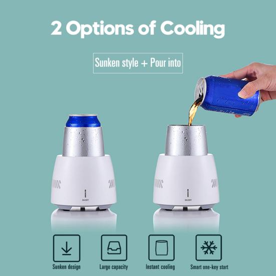 Portable Mini Electric Drink Cooler Cup Car Home Summer Instant Cooling Freezer