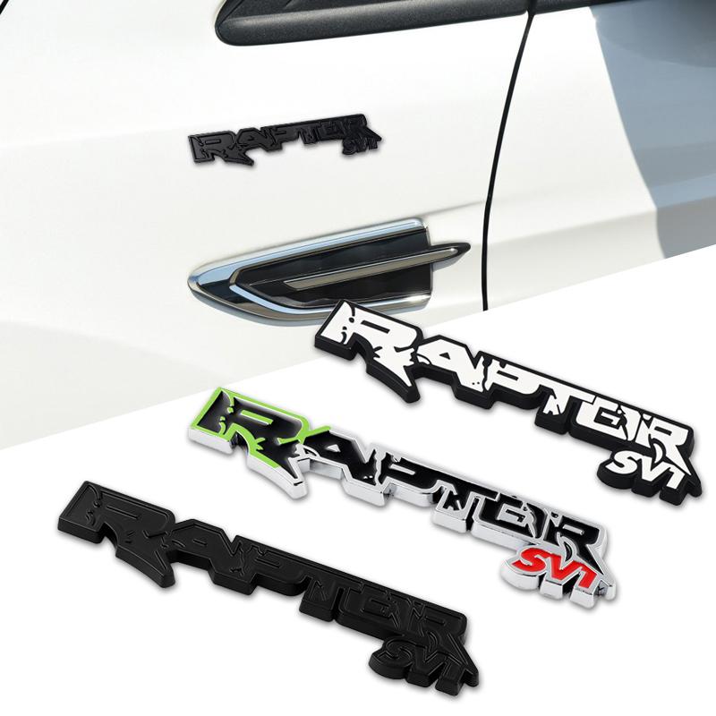 SEDS3 1pc 3D Metal Car Rear Trunk RAPTOR SVT Logo Badge Emblem Sider Fender Sticker Accesorios For Ford Focus 2 3 mondeo f150 fusion