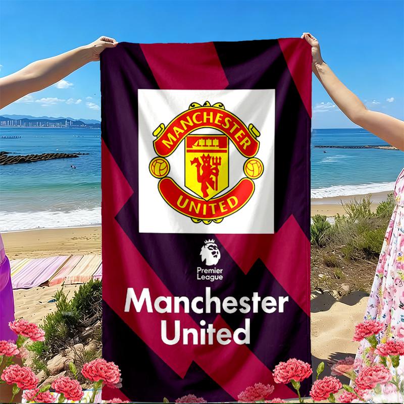 Football team Print Beach Towel, Versatile Lightweight Absorbent Beach Towel for Pool Surf Yoga Bathroom, Perfect Birthday Holiday Gift