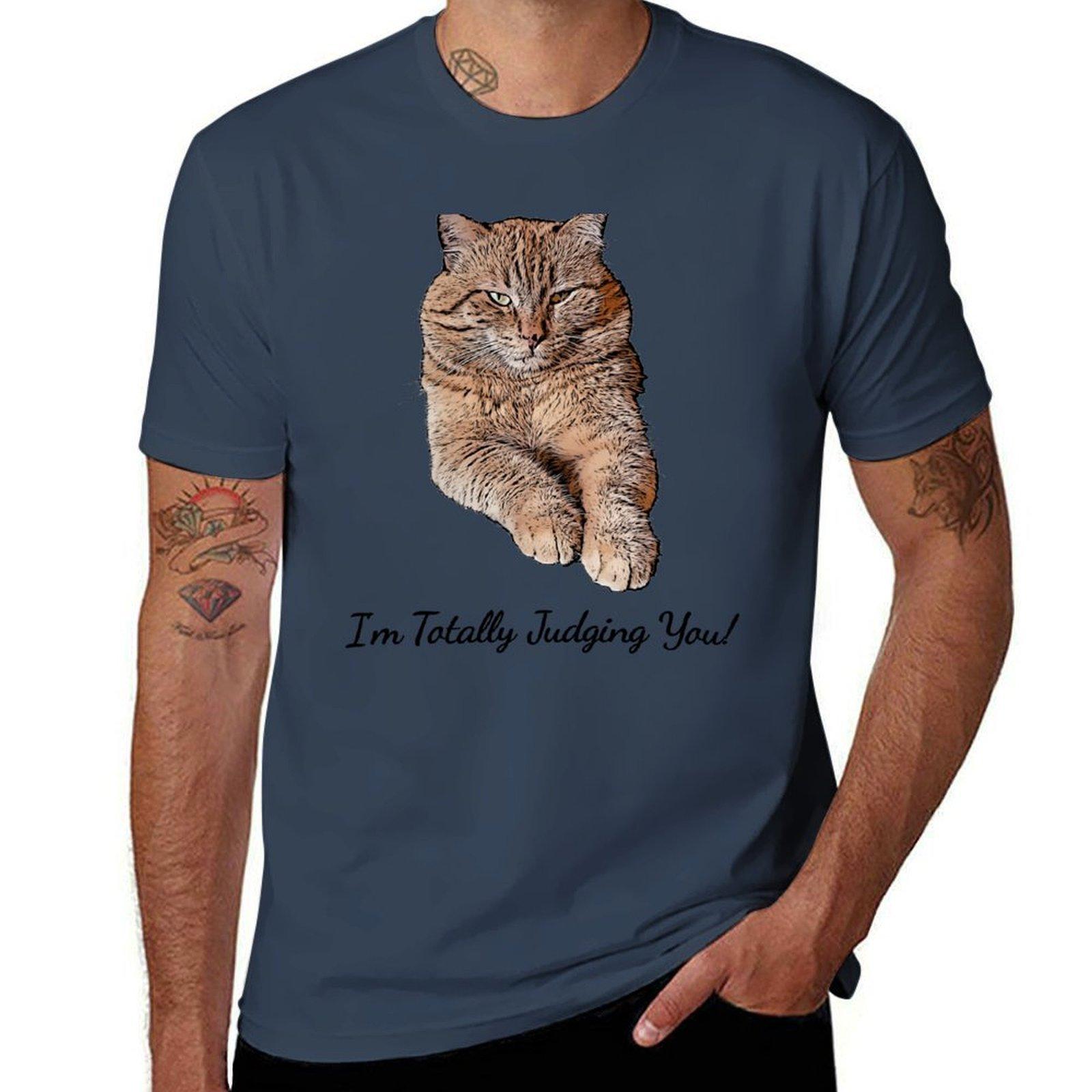 Funny Orange Tabby Im Totally Judging You Tshirt Holiday Lightweight Tshirt S