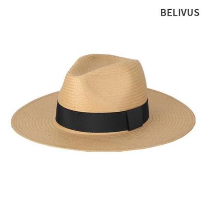 BELIVUS Men's Fedora BAN003 Summer Straw Brim Fedora