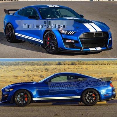Ford Mustang GT Racing Stripes: Side Skirt and Hood Decals for Modified Cars