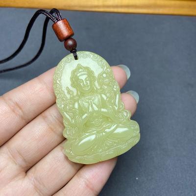 Xinjiang Avalokiteshvara Imitation Jade Unisex Pendant