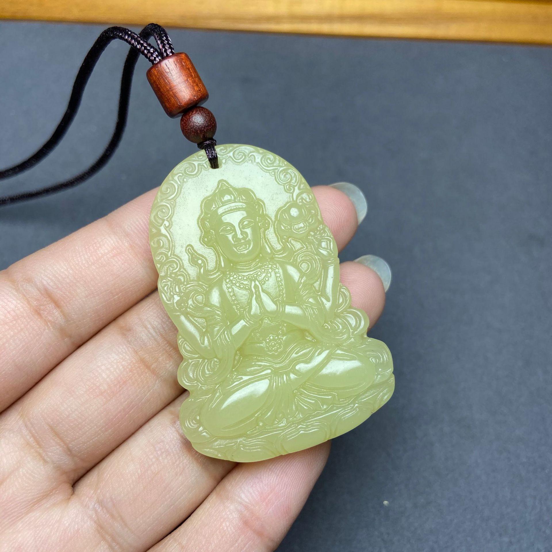 

Синьцзянський Авалокітешвара Імітація нефриту Унісекс Підвіска