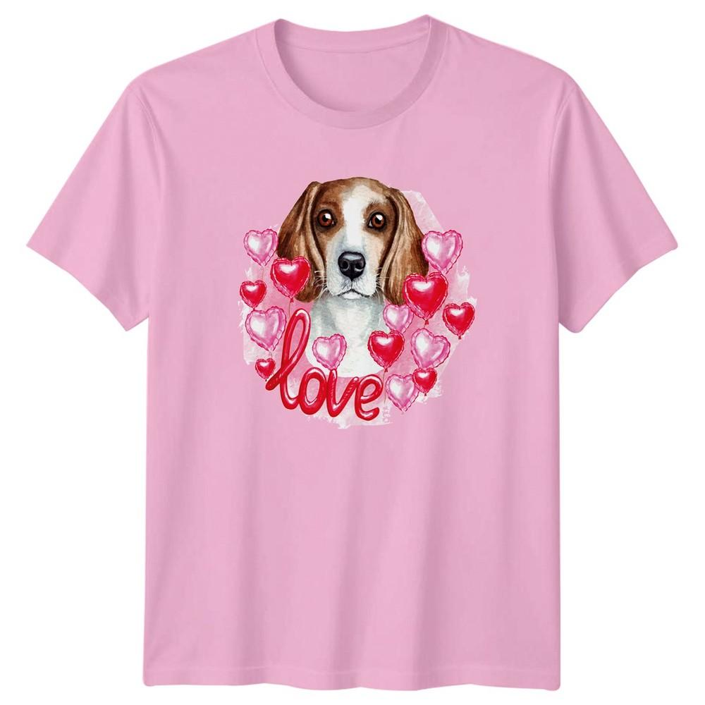 Love Unisexs TShirt Beagle Dog Pet Owner Valentines Day Gift For Her