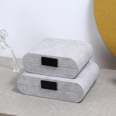 Leather Jewelry Box Desktop Decoration Organizer Luxury Jewelry Boxes Storage Women Bracelet Earrings Ring Necklace Simple Display Accessories Gift