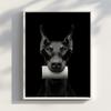 Funny Bathroom Doberman Dog Prints Quirky Dopamine Decoration Wall Art Print Poster Home Toilet Canvas Painting Home Decor