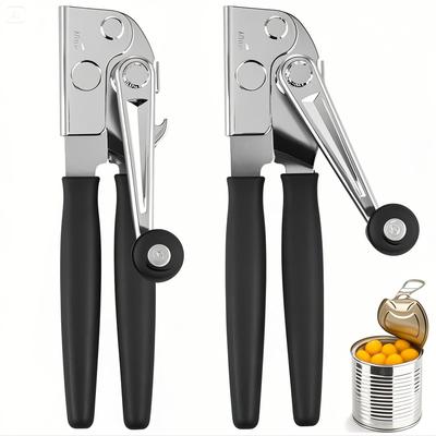 360° Rotating Stainless Steel Can Opener - Single Handle, Multi-purpose Lid Tool