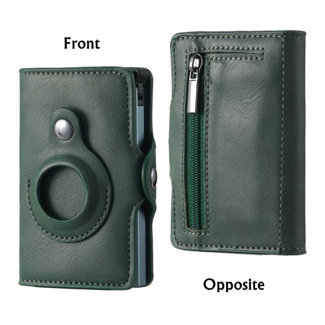 Airtag Cataramă Portofel Metal Aluminiu Cutie Carcasă Rfid Antifurt Glisare Suport card de credit Poșetă scurtă cu fermoar