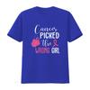 Womens Cancer Picked The Wrong Girl Breast Awareness Round Neck T Shirt Black vintage Washed Slightly fashion Casual