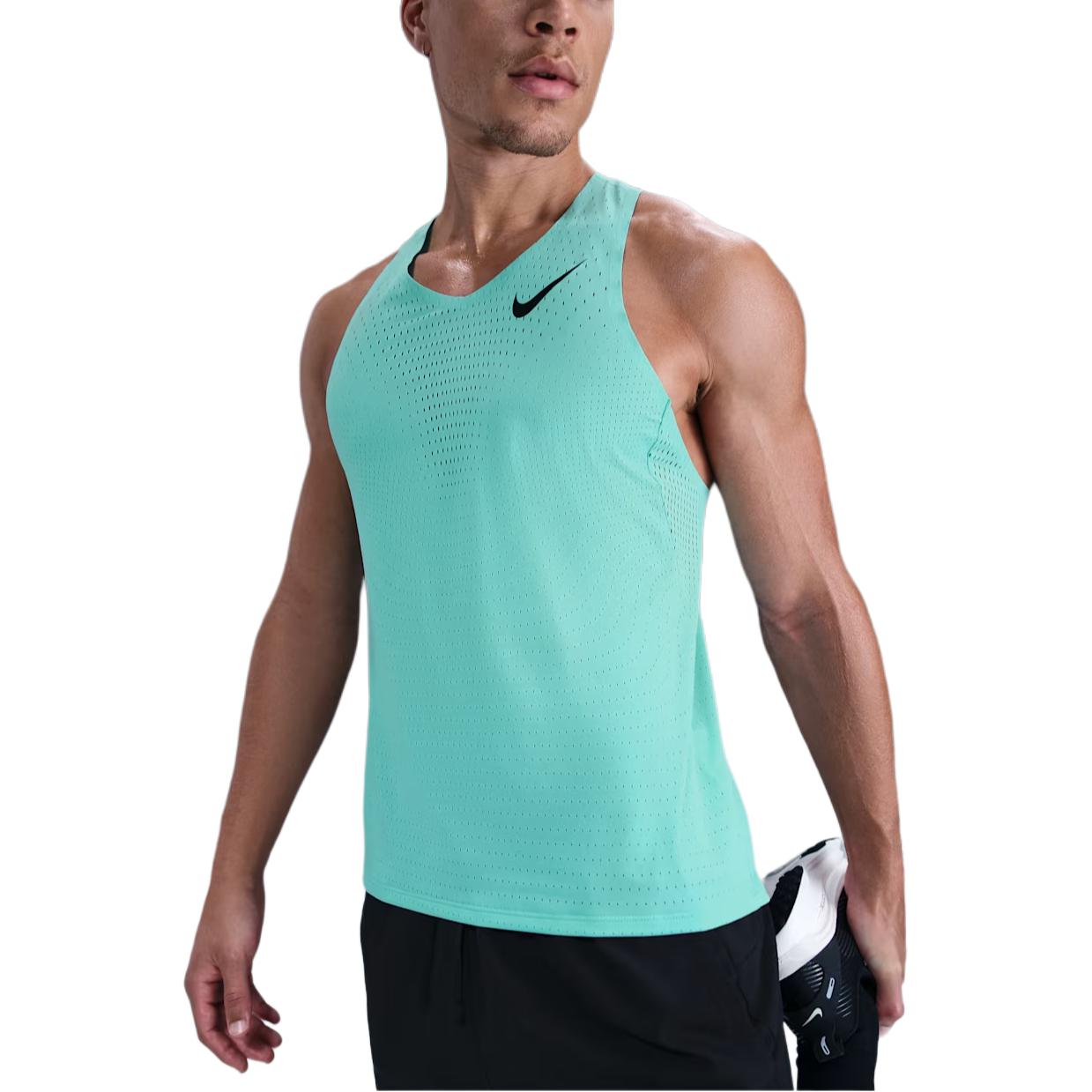 Nike Мужская майка Aeroswift Dri-Fit Adv однотонная без рукавов с логотипом FN4231-354 M