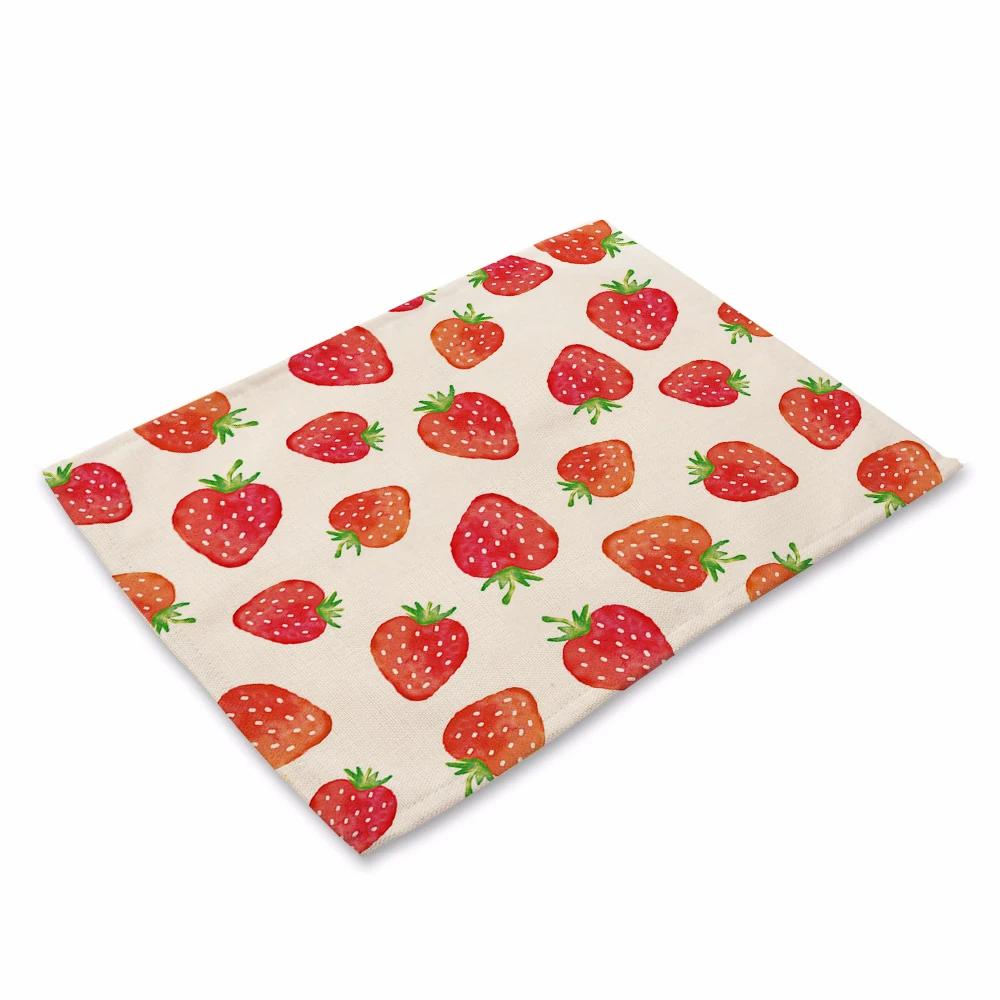Lemon Fruit Placemats Summer Ice Cream Place Mats Waterproof Non-Slip Heat-Resistant Linen Outdoor Flamingo Dinner Table Mats