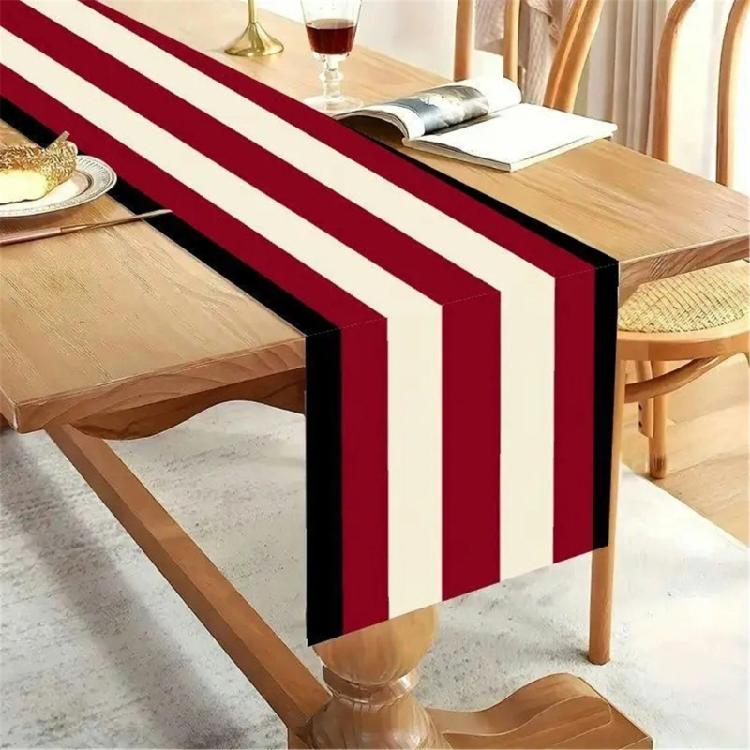 Vintage Flag Table Runner for Independence Day Slip-Proof Linen Fabric Tablecloth for Dinning and Elegant Table Setting