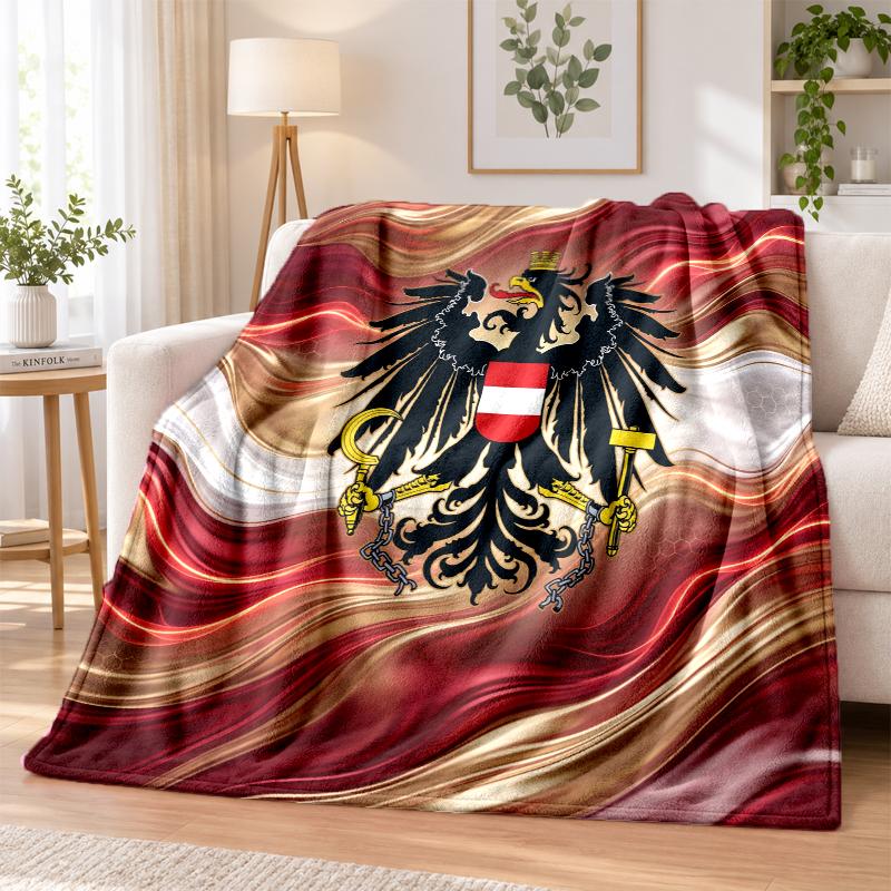 Austria Football Printed Flannel Blanket Warm Comfort Bed Throw For Indoor Home Decoration
