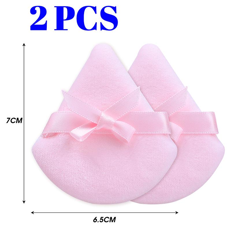 

Crystal Velvet Triangle Powder Puff Ultra-Soft Washable Short Fluff Bows Loose Powder Cosmetic Puffs Sponge Apply Makeup Tools