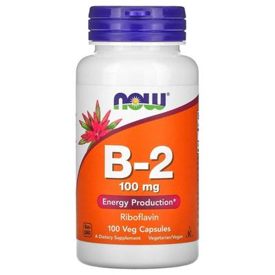 NOW Foods B-2 100mg Veggie Capsules, 100 Tablets, 100 Tablets, 1 Unit