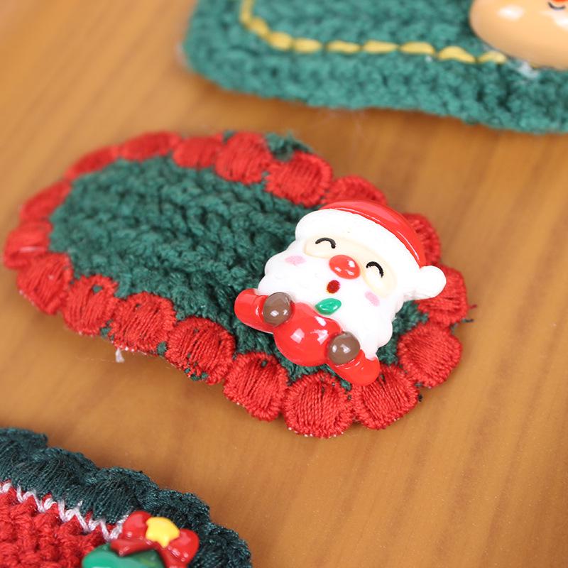 Handmade Knitted Christmas Hair Clips: Cute Santa Claus & Snowman Accessories for Adults and Kids