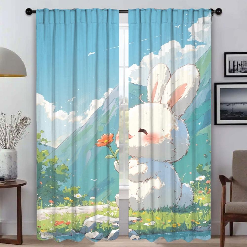 The Lotus Pond Cools Itself Kitchen Curtains for Living Room Blackout Curtain for Room 2 Panel Home Interior Curtains Shades