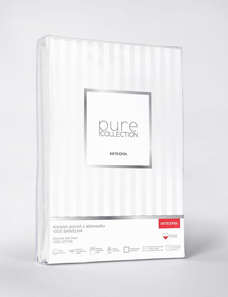 Satin bedding set 220x200 smooth striped premium white