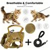 Cat Harness Traction Rope Set Reflective Camouflage Adjustable Breathable Mesh Vest Strap Universal for Kittens and Adults